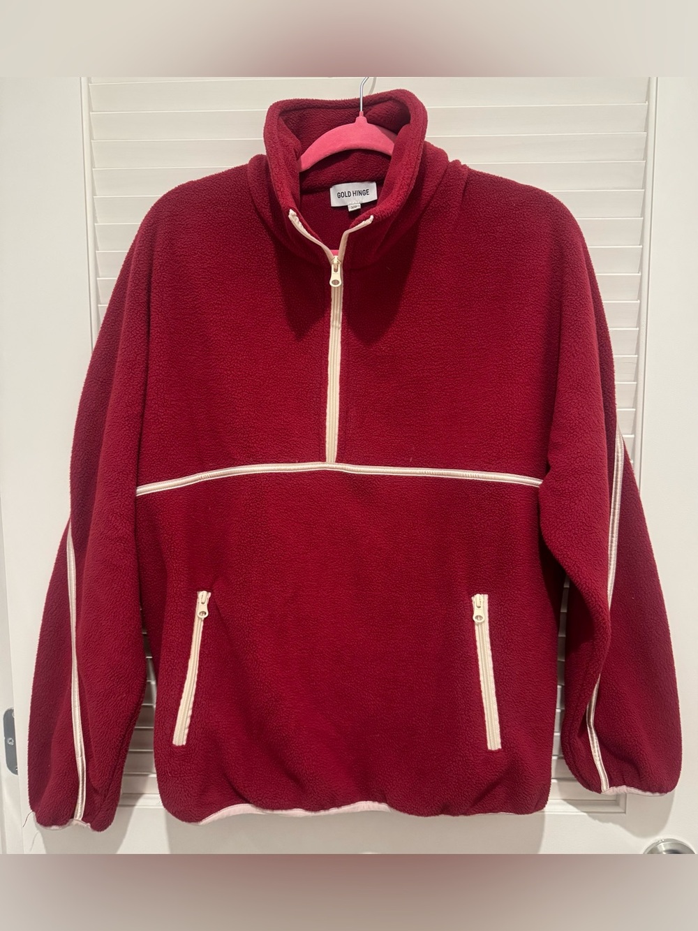 Gold Hinge Women’s Burgundy Zip-Up Fleece Pullover